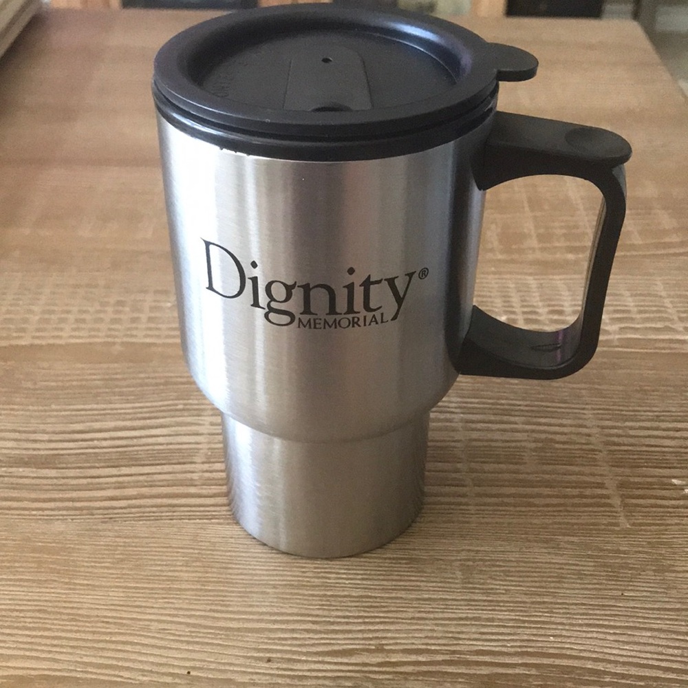 Dignity Memorial Silver Travel Mug